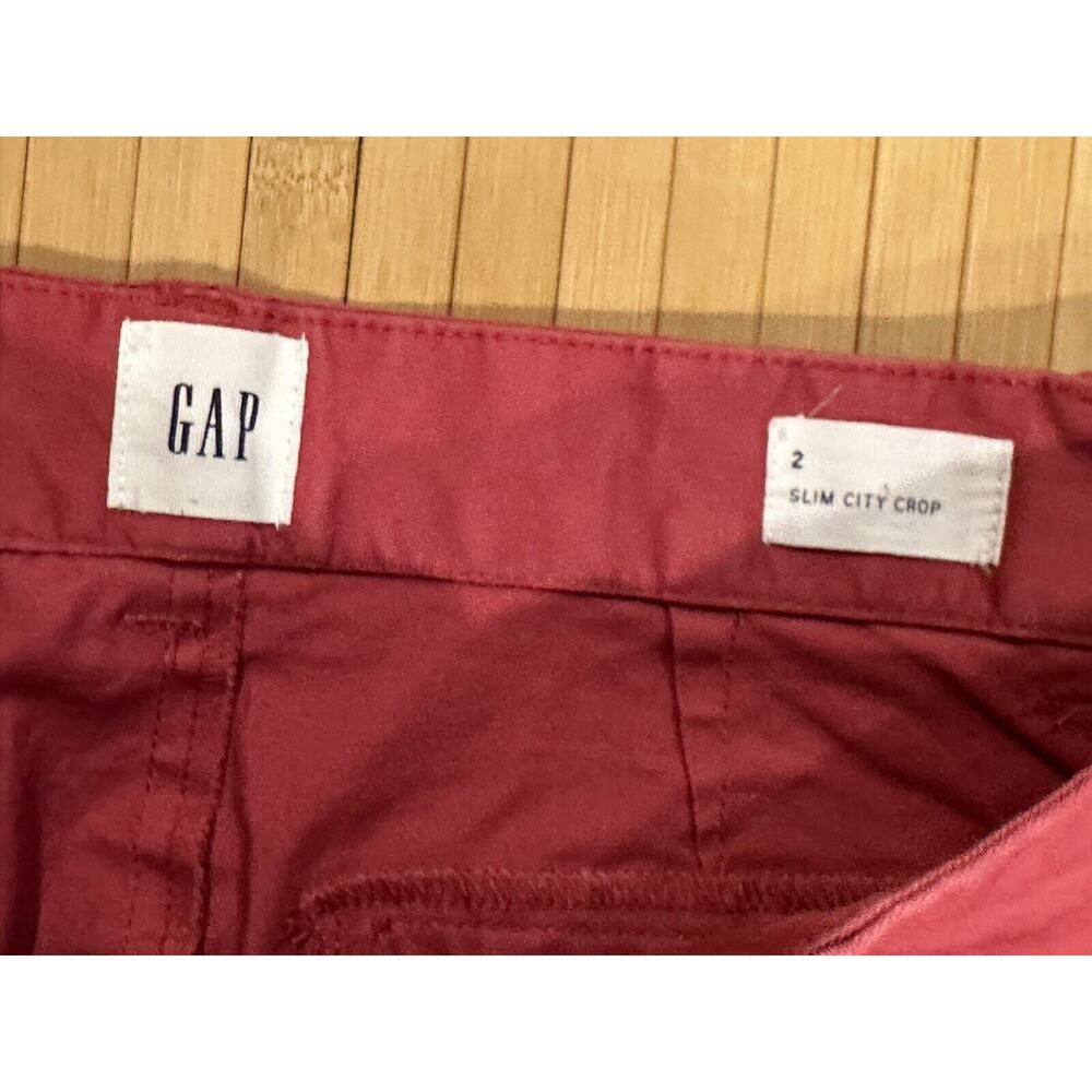 GAP Slim City Crop Burgundy Cotton Women’s Size 2 Pants NEW RETAIL $60 - Picture 8 of 10